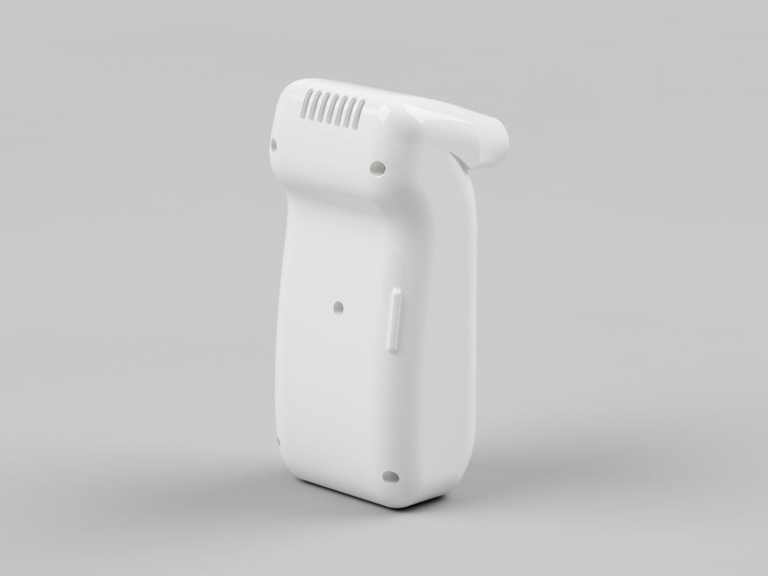 Pulma device, back view with air vents